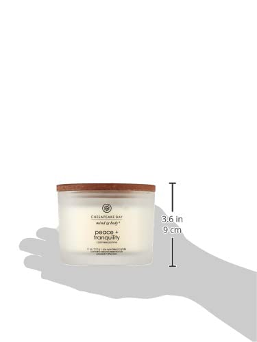 Chesapeake Bay Scented Candle - Peace & Tranquility (Cashmere Jasmine) 3-Wick Jar for Coffee Table | Aromatherapy, Relaxation & Home Decor