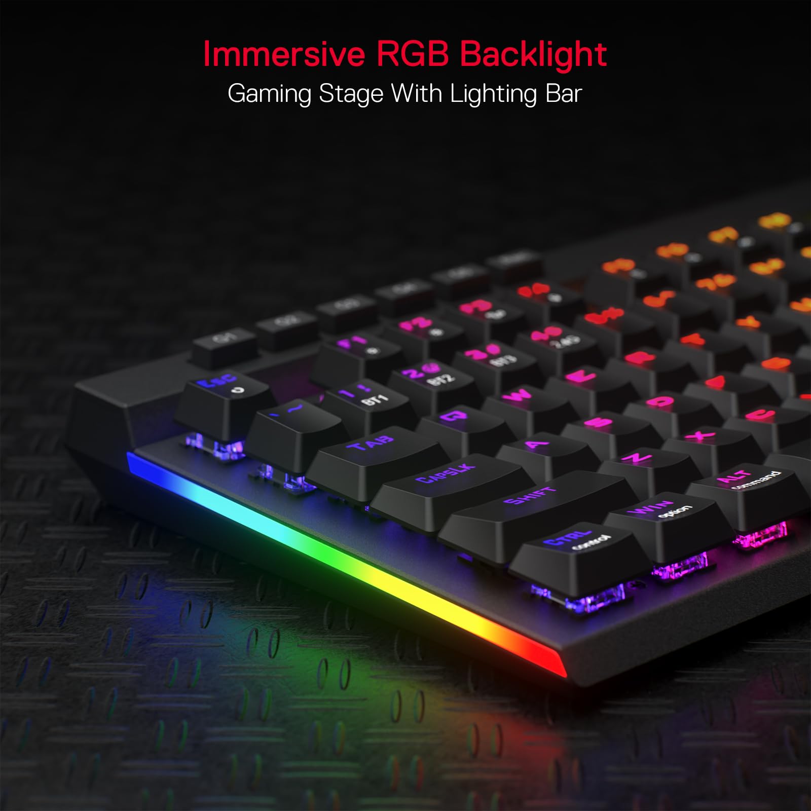 Redragon K580 PRO Wireless RGB Gaming Keyboard - 3-Mode 104-Key Hot-Swap Mechanical Keyboard with Linear Red Switches, Dedicated Media Controls & Onboard Macro Recording | Perfect for PC Gaming, Office Work & Streaming Setups