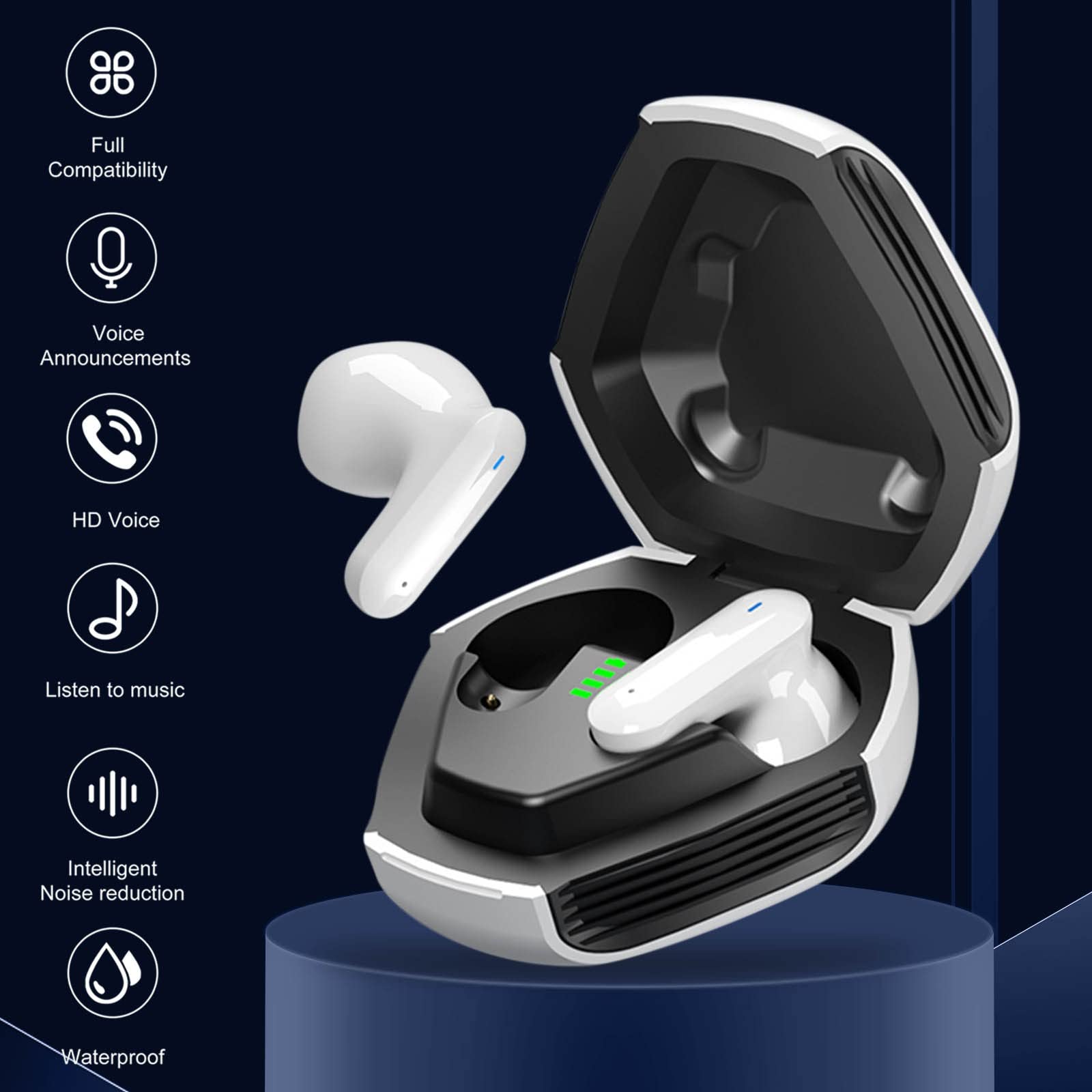 Wireless Bluetooth Earbuds 5.2 with Microphone, Stereo Sport Headphones for Running, Gym & Workout - Sweatproof & Noise Cancelling Wireless Earphones for iPhone Android Smartphones