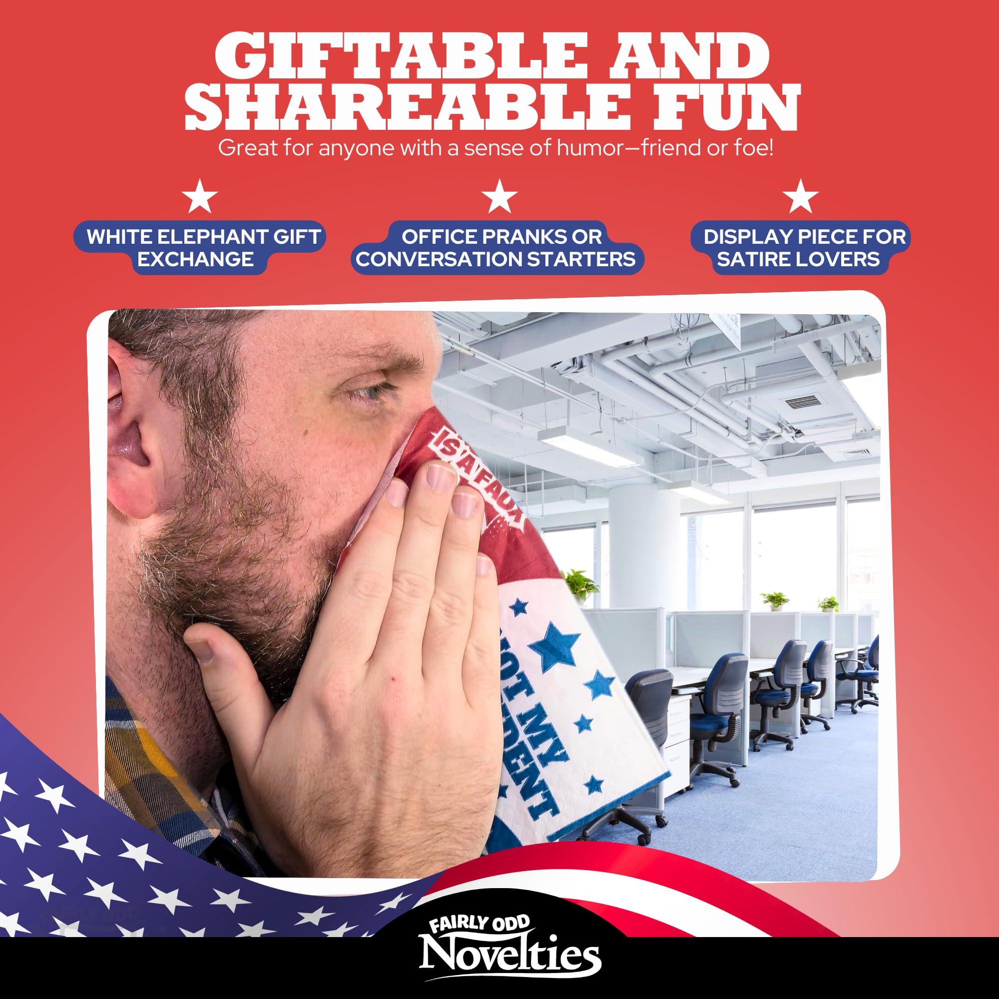 Donald Trump 'Not My President' 100-Count Soft Multi-Colored Facial Tissues | Funny Gag Gift & Novelty Item by Fairly Odd Novelties | Great for Political Parties, Office Pranks, and Trump-Themed Events
