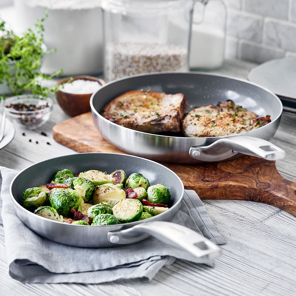 Premium Chatham 12-Piece Stainless Steel Cookware Set - Nonstick Pots & Pans for Professional Cooking, Baking & Family Meals