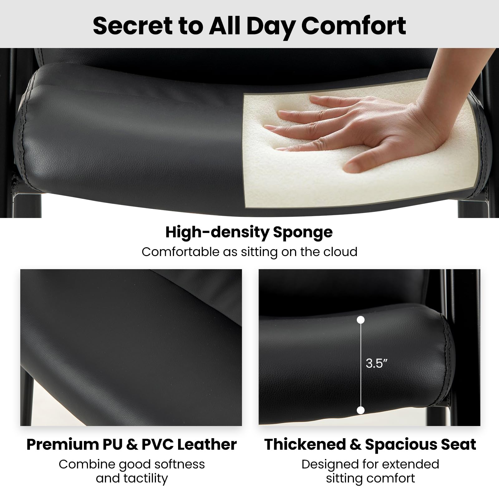 Tangkula 4-Piece Waiting Room Chairs Set - PU Leather Upholstered Conference Chairs with Padded Armrests, Ergonomic Office Guest Chairs for Reception, Meeting, Lobby - Perfect for Corporate Offices, Hospitals, and Hotel Waiting Areas