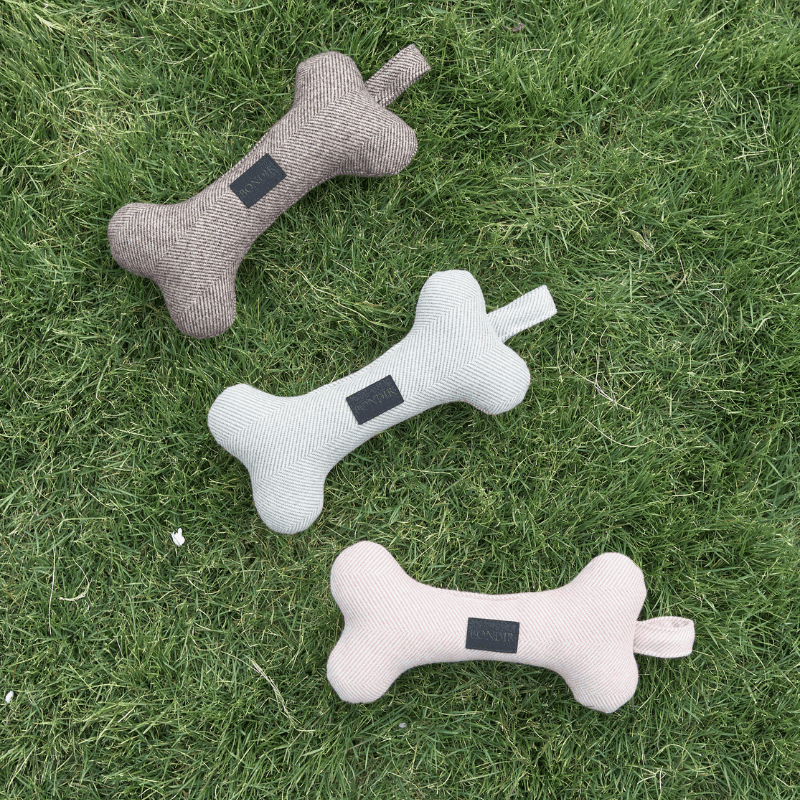 Durable Tweed Squeaky Bone Dog Toy Set for Small & Medium Dogs - Interactive Chew Toys for Puppies & Adult Dogs - Perfect for Indoor Play, Training & Dental Health