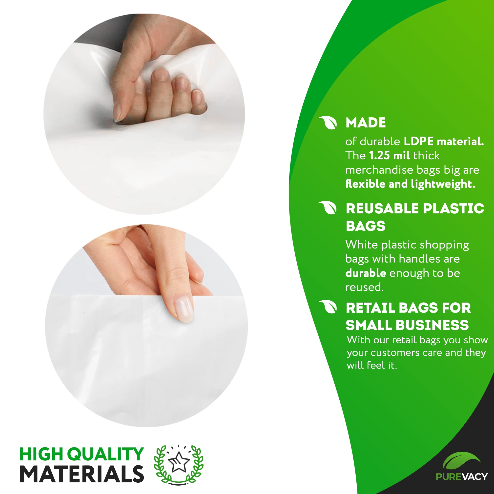 Premium White Die-Cut Handle Plastic Bags - 12