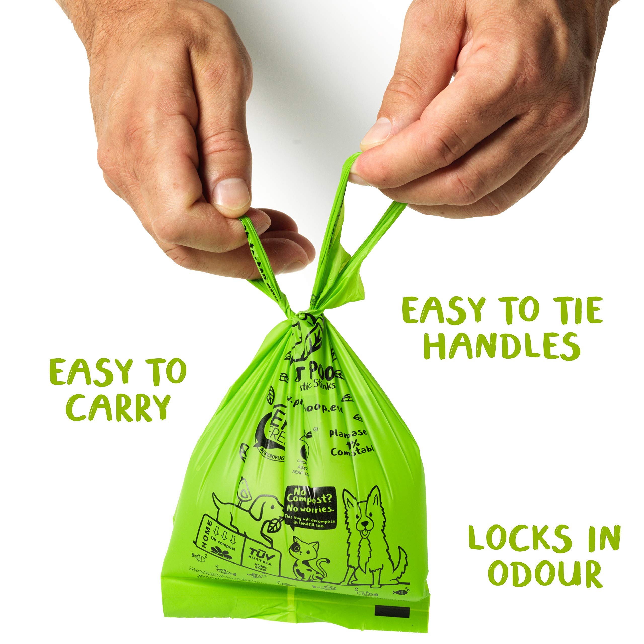 Eco-Friendly Compostable Dog Poop Bags - 200 Count Mini Size for Small Pets | Biodegradable, Unscented, Leakproof with Handles | Plant-Based Pet Waste Bags for Dogs & Cats | Perfect for Walks, Travel & Backyard Cleanup