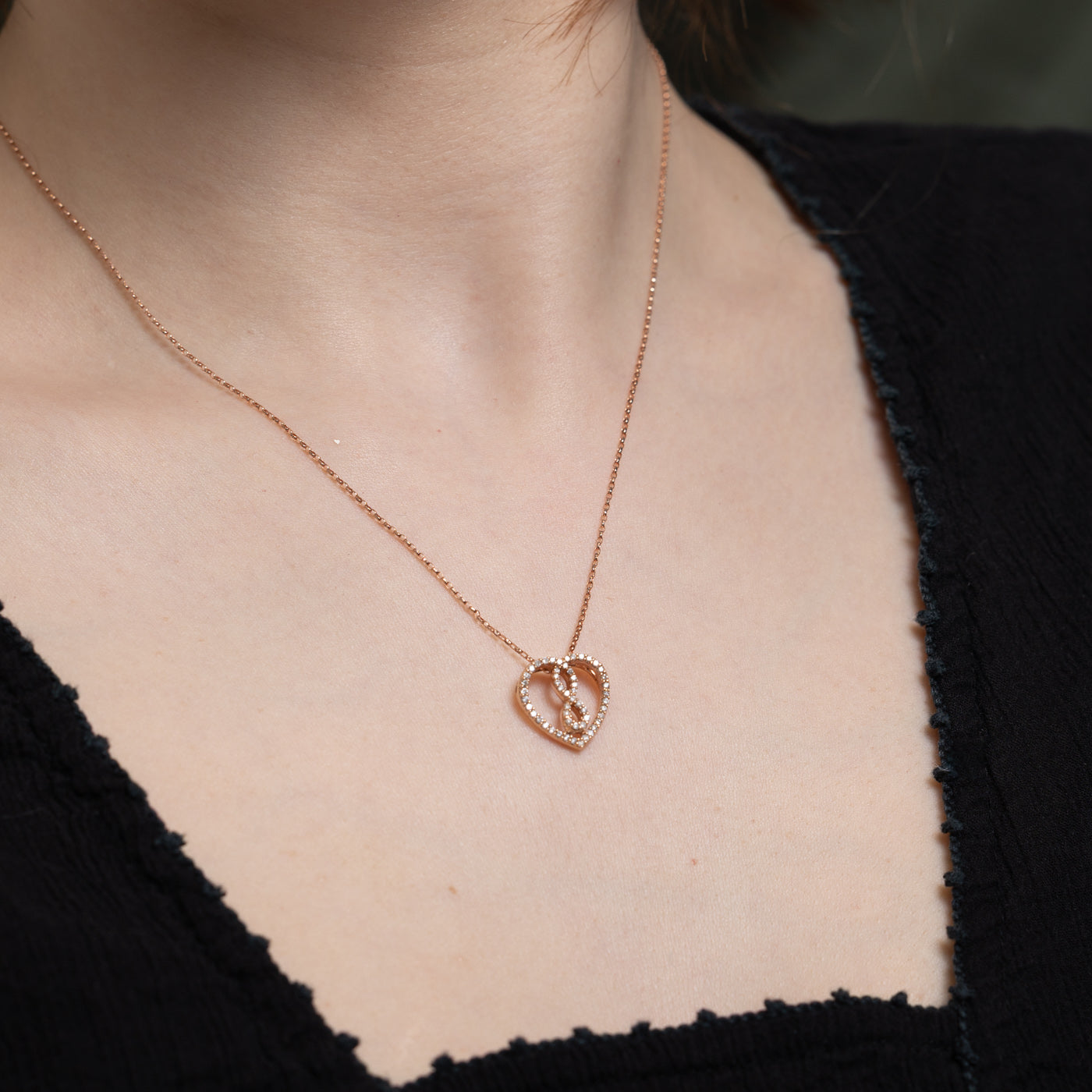 0.25ctw Diamond Infinity & Heart Pendant Necklace in 18K Gold - Romantic Gift for Anniversary, Valentine's Day & Special Occasions
