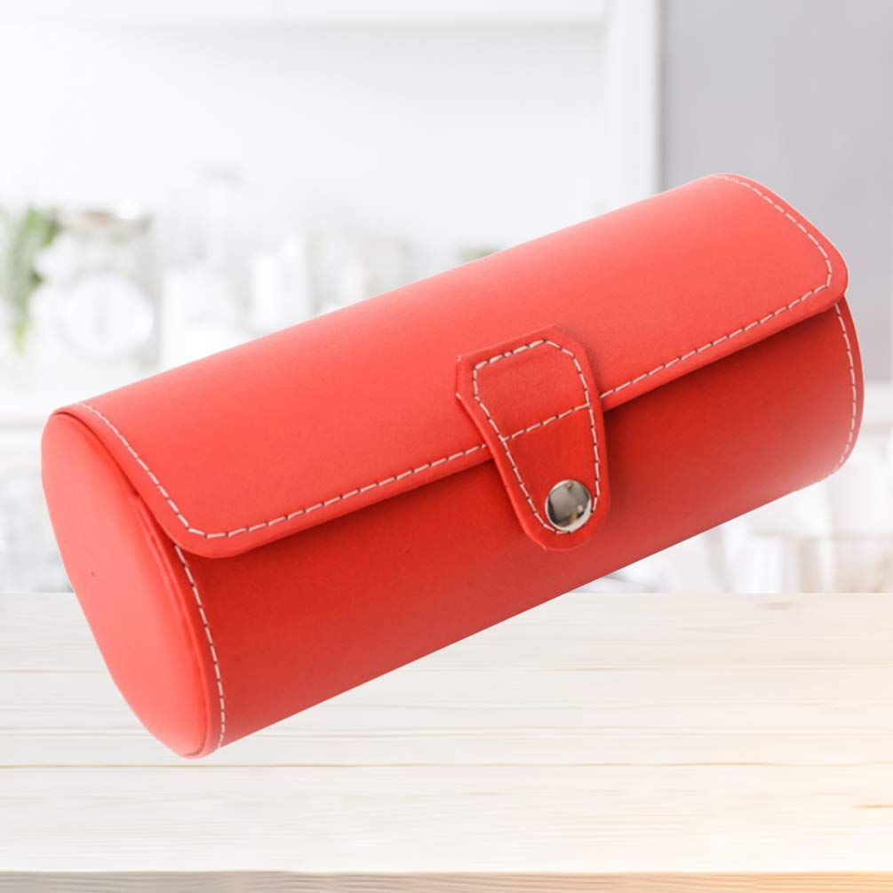Hemobllo Jewelry Organizer - Portable Watch & Jewelry Storage Case for Desktop Display (Red) - Perfect for Travel & Home Decor