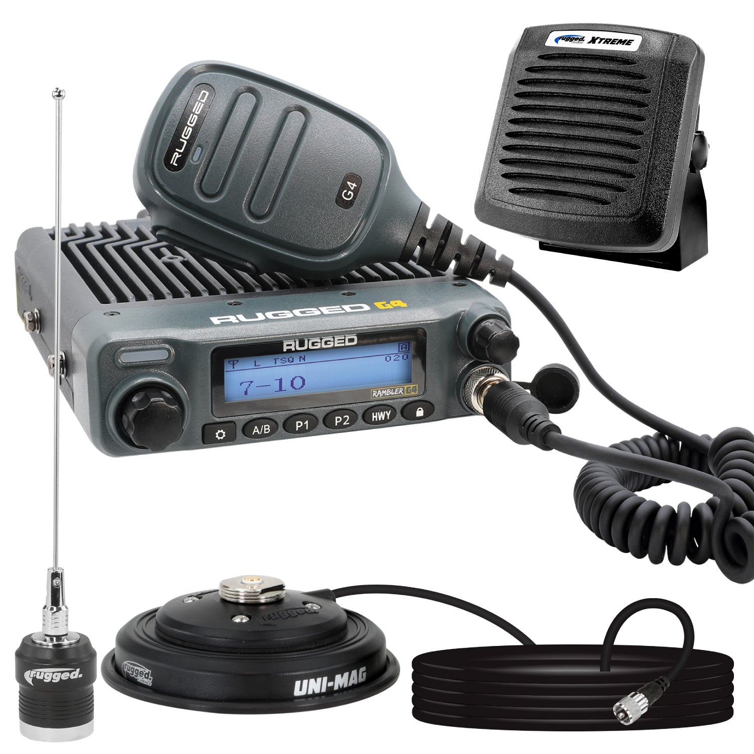 Rambler G4 High Power GMRS Mobile Radio Kit with External Speaker - Long Range Communication for Off-Road, RV & Emergency Preparedness