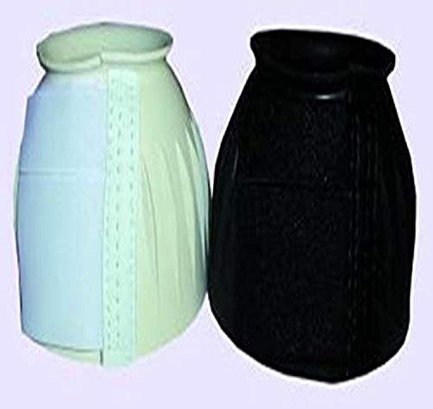 Intrepid International Single Touch Tape Ribbed Bell Boots for Horses - Durable & Secure Equine Protection for Riding, Training & Turnout