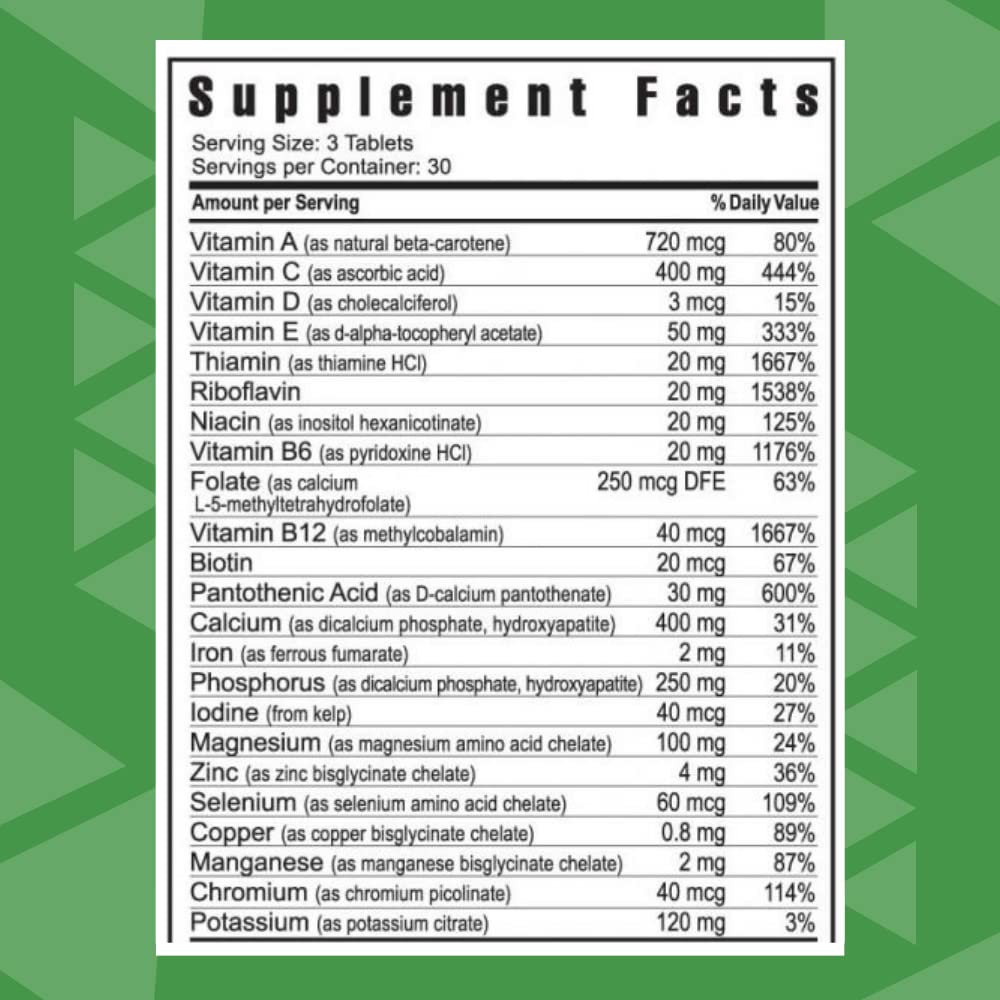 Youngevity Ultimate Daily Classic™ Multivitamin Tablets - Complete Vitamins, Minerals, Amino Acids & Botanicals for Women & Men - 90 Count - Supports Daily Energy & Immune Health for Active Lifestyles