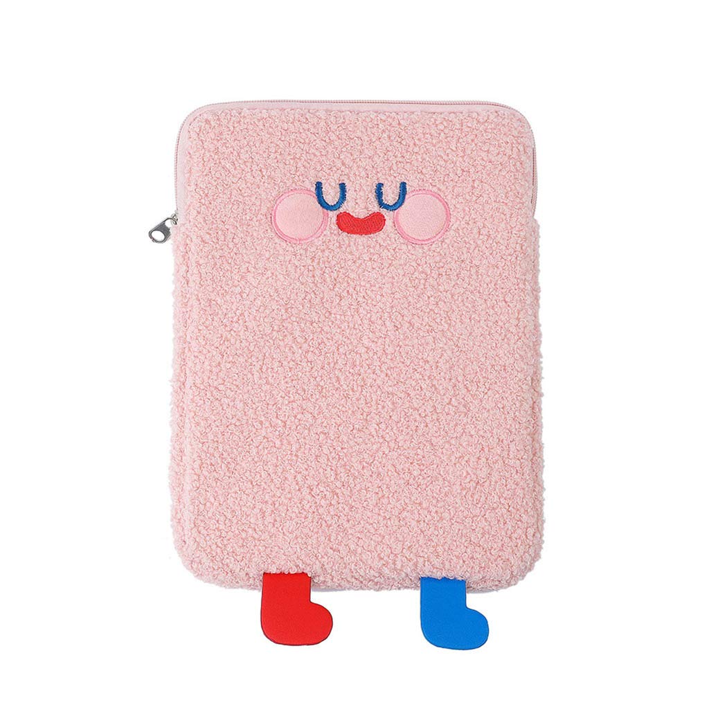 HOHOHANARO Cute Cartoon Plush Tablet Sleeve Case - Protective Pouch Bag for iPad, Laptop & 10-13 Inch Devices - Perfect for School, Travel & Office Use
