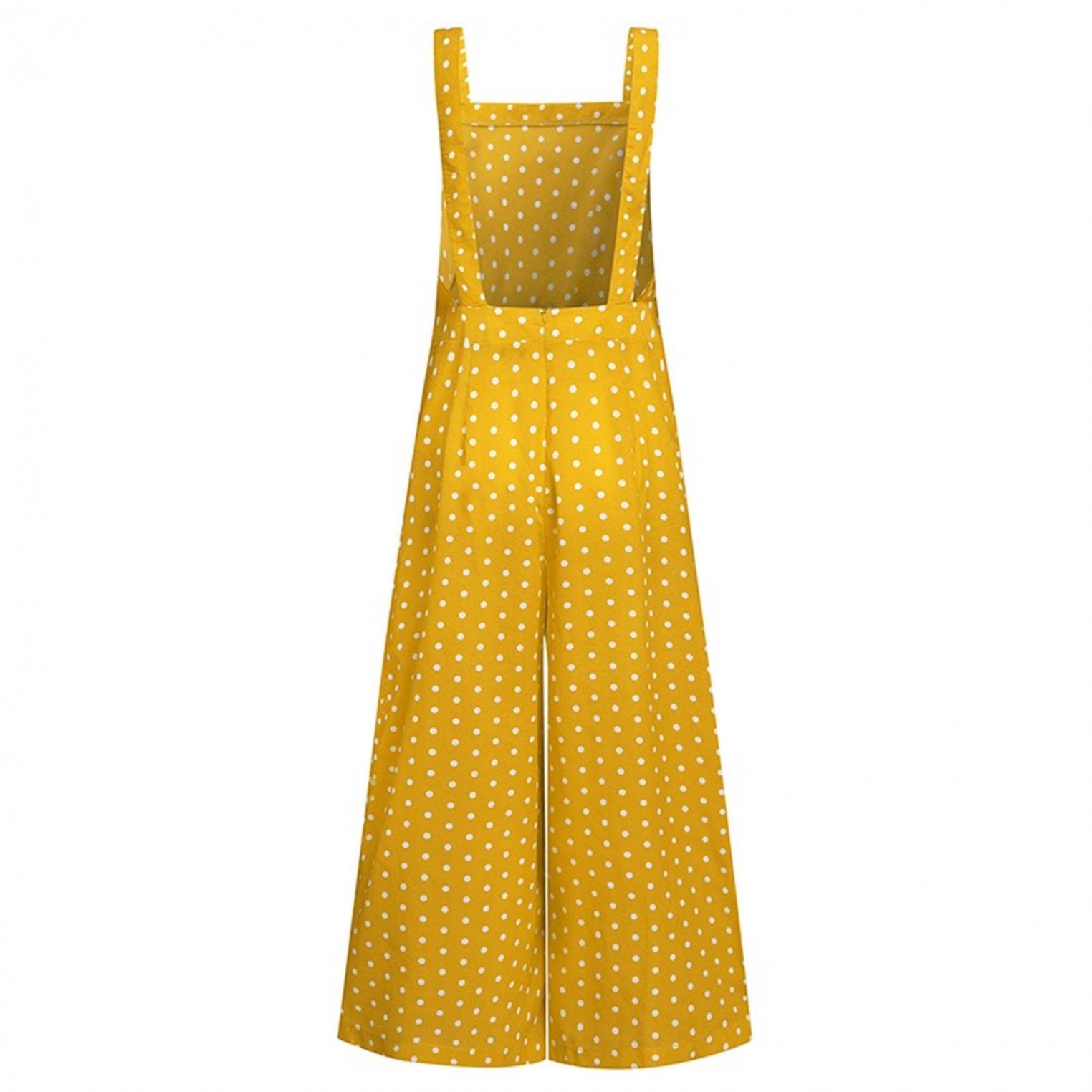 Floral Print Jumpsuit for Women - Casual Sleeveless Spaghetti Strap Romper with Baggy Bib Overalls & Wide Leg Pants - Plus Size Summer Outfit for Beach, Vacation and Street Fashion