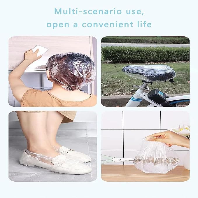 100-Pack Waterproof Disposable Shower Caps for Women - Elastic & Durable Hair Protection for Travel, Hotel, Home, Spa & Salon - Perfect for Showering, Swimming, Hair Treatments and Beauty Routines
