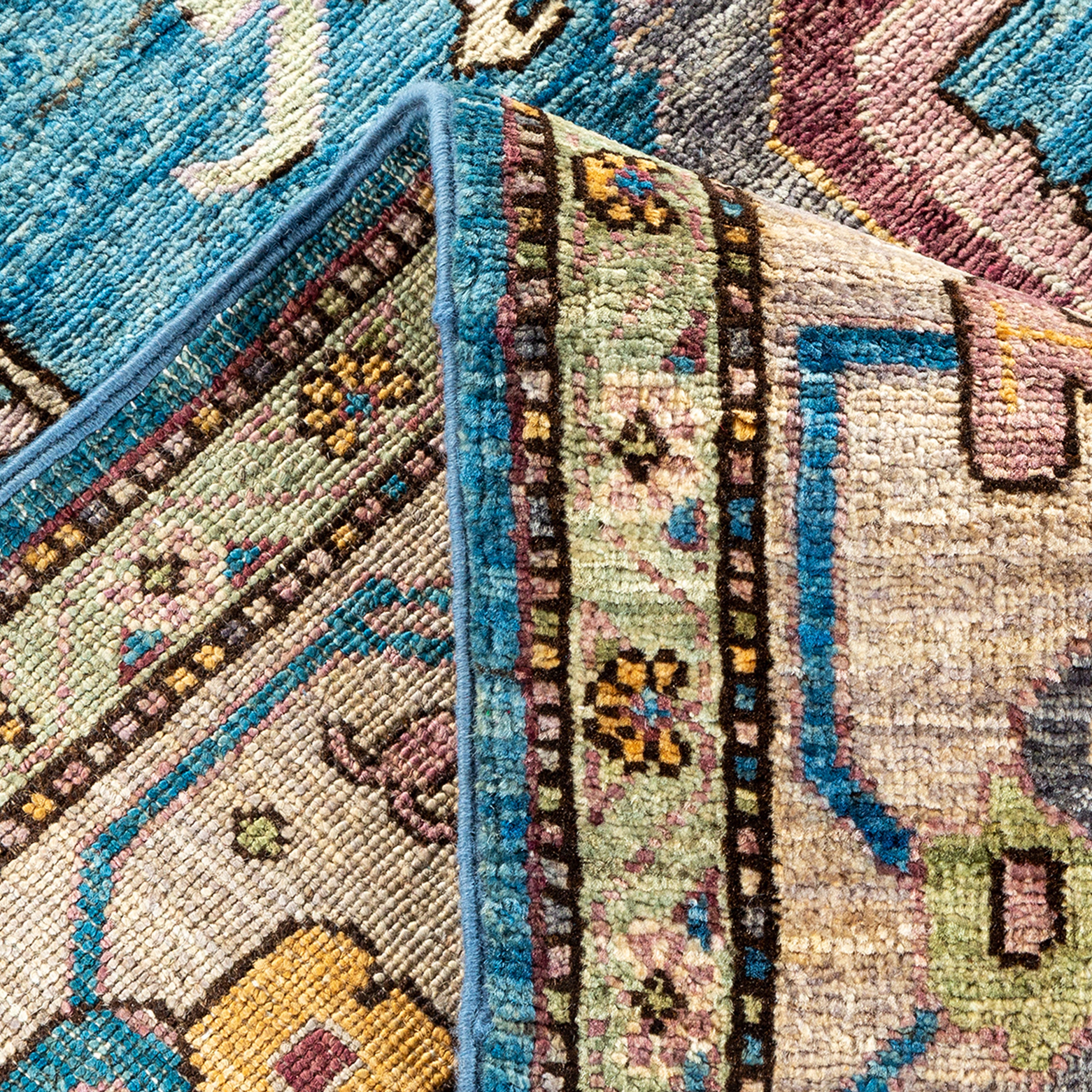 Handmade Blue Traditional Serapi Wool Rug 8'5 x 10'7 - Authentic Persian Design for Living Room, Bedroom & Home Decor