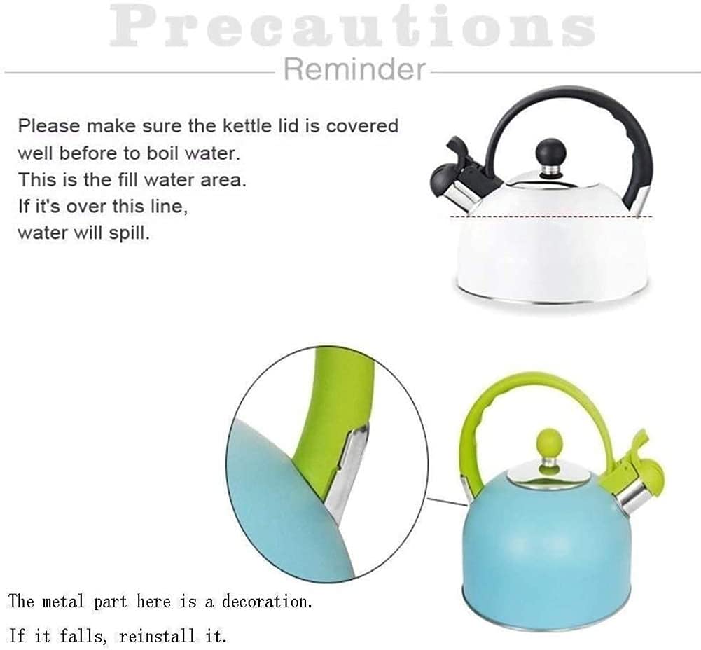 Premium Stainless Steel Stovetop Whistling Tea Kettle - 2L Capacity for Gas & Electric Stoves - Durable Camping & Household Water Boiler - Perfect for Tea, Coffee & Outdoor Cooking