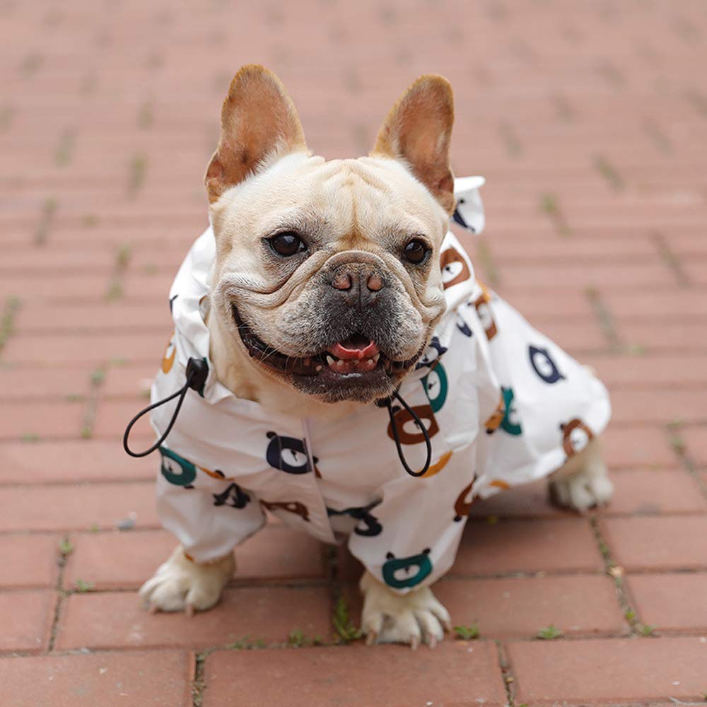Waterproof Dog Raincoat - Hooded Rain Jacket for Small & Medium Dogs (Size L) | French Bulldog Rainwear | Ideal for Walking, Hiking & Outdoor Adventures