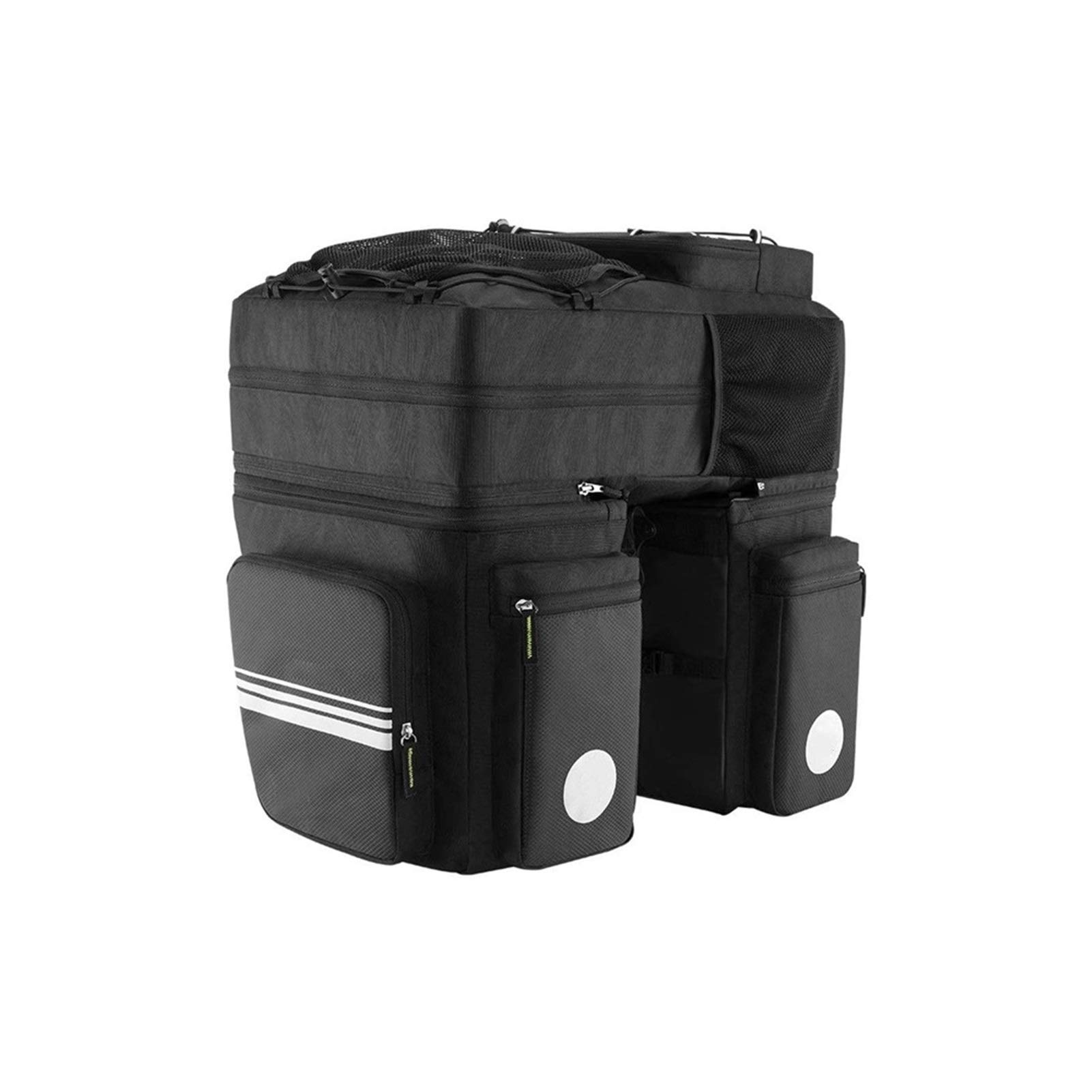 Waterproof Bike Panniers with Adjustable Hooks - Large Capacity Bicycle Saddle Bags with Reflective Trim & Carrying Handle - Perfect for Commuting, Touring & Grocery Shopping