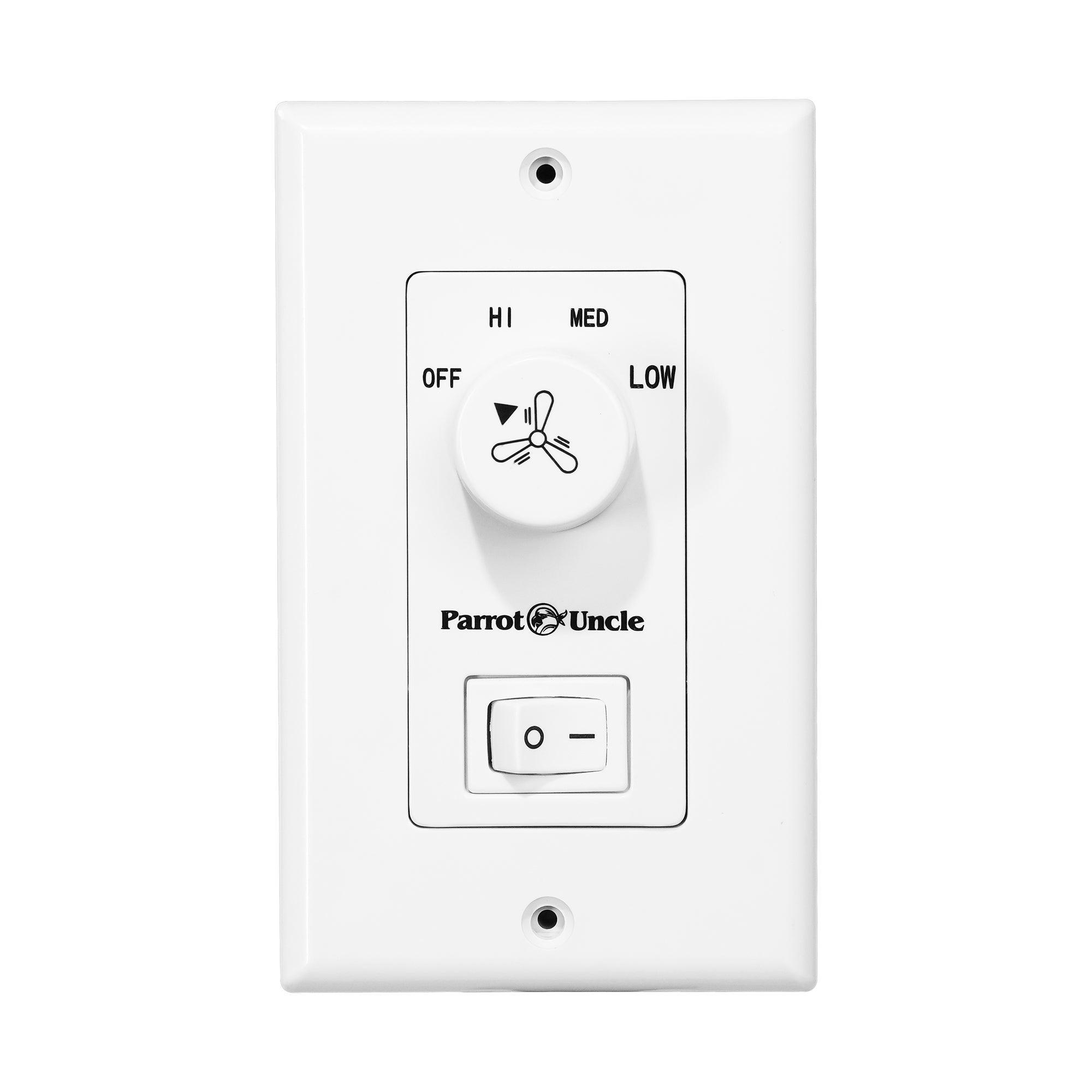 Parrot Uncle Ceiling Fan Remote Control GA011 - Wireless Wall Mounted Fan Speed Controller for Bedroom, Living Room & Outdoor Use