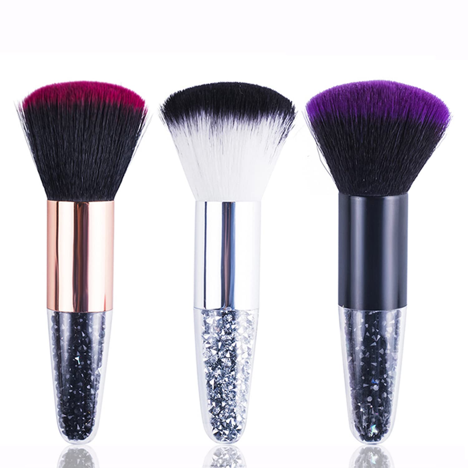 3Pcs Soft Nail Dust Brush Set - Acrylic Nail Art Powder Brush, Fluffy Blush Brush & Nail Duster for Professional Manicure, Cleaning Nail Tools - Perfect for Salon, Home Nail Care & DIY Nail Art