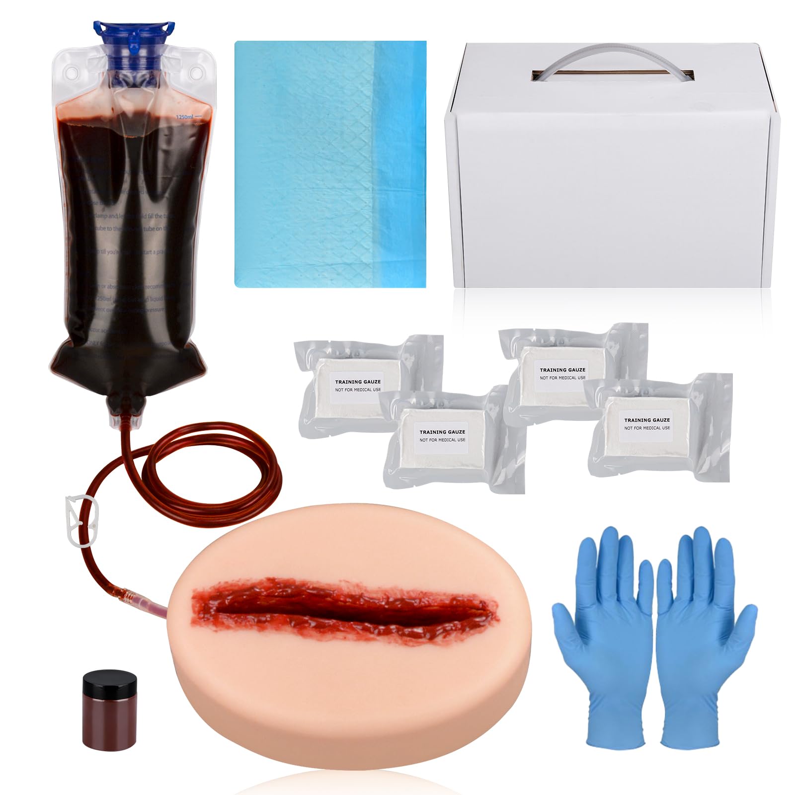 Laceration Wound Packing Trainer Kit - Stop The Bleed Training Kit for Medical Classes | First Aid Practice & Emergency Preparedness | Includes Portable Carrying Case