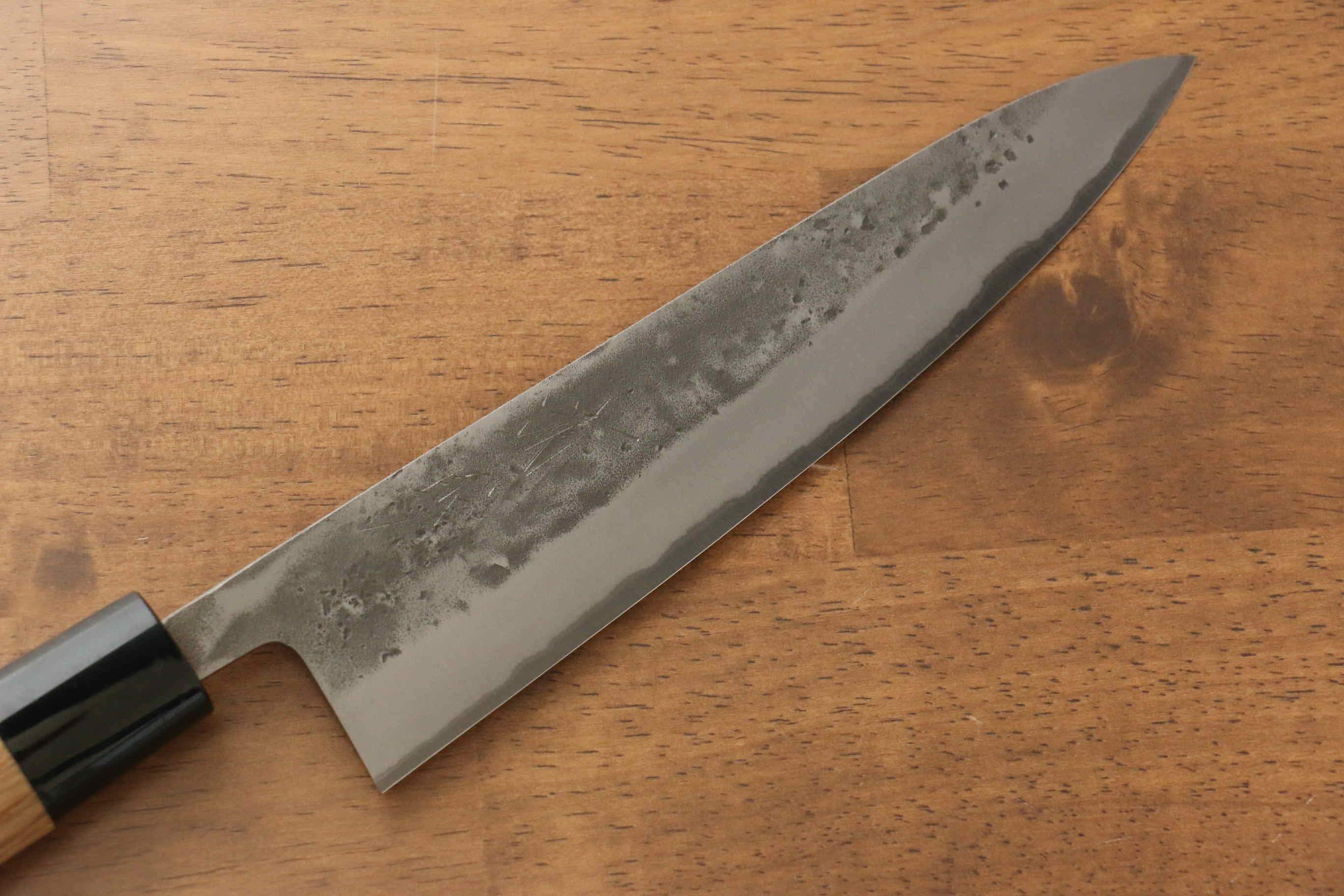 Premium Seisuke Blue Steel No.2 Nashiji Gyuto Japanese Chef Knife 180mm with Chestnut Handle - Perfect for Sushi, Meat Cutting & Professional Kitchen Use