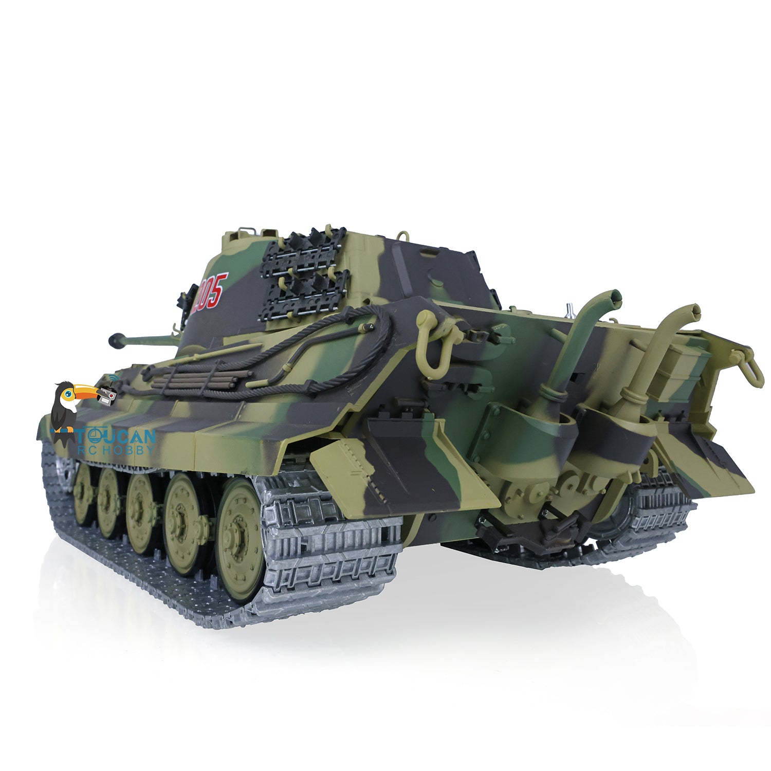 2.4Ghz Henglong 1:16 Scale German King Tiger RTR RC Tank - 3888A Model with Metal Tracks, 340° Rotating Turret & Steel Gearbox | US Stock | Battle Simulation & Collectible Display