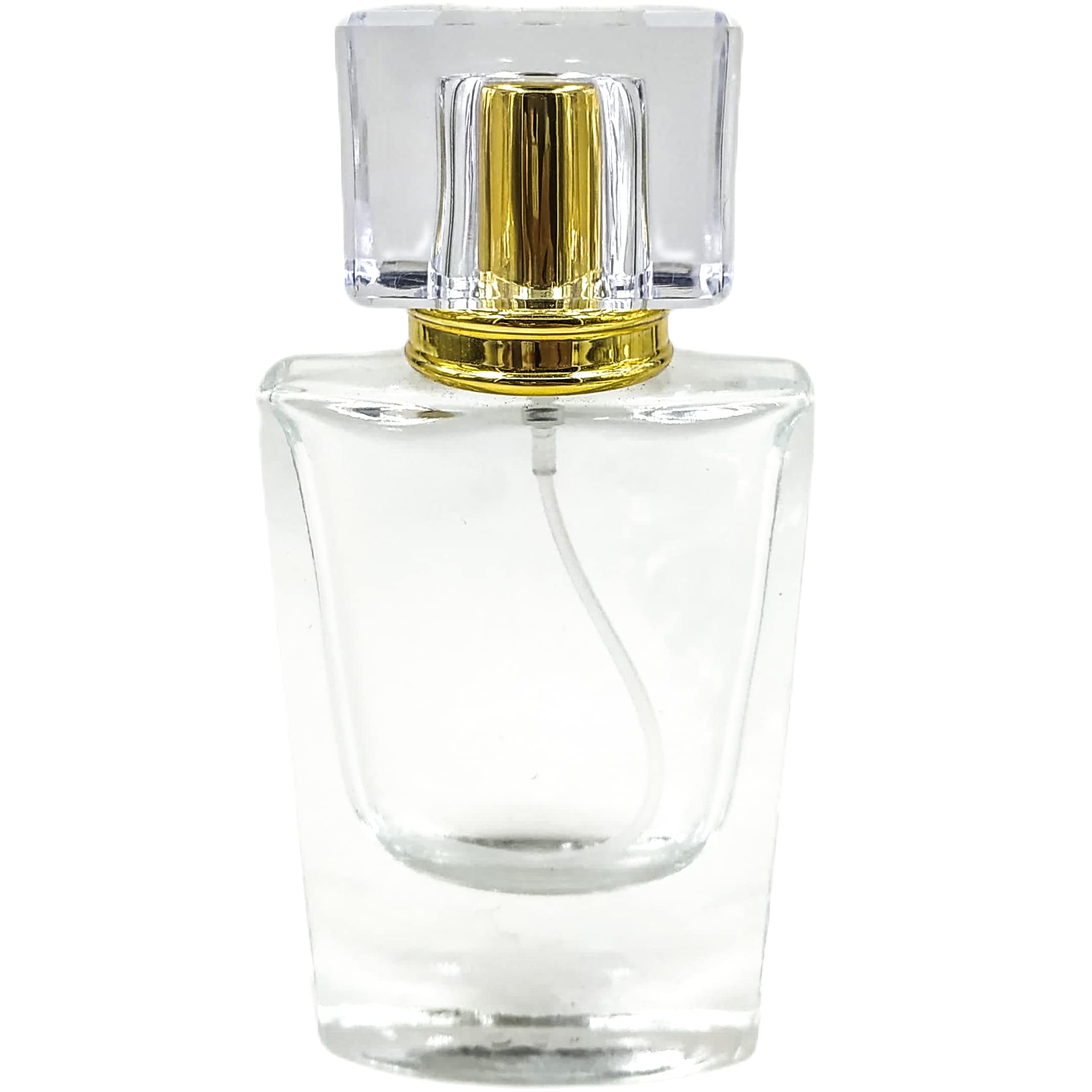 Premium 50ml Royal Clear Glass Perfume Bottle with Metal Pump & Elegant Cap - Refillable Travel Spray for DIY Perfume, Essential Oils, Rosewater | Perfect for Home Fragrance, Gift Sets & Luxury Travel Accessories