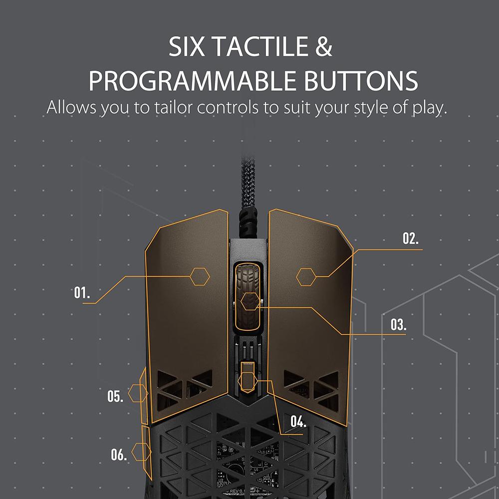 ASUS TUF Gaming M4 Air Wireless Mouse - Lightweight Ergonomic Gaming Mouse for PC, Laptop, Mac - 16000 DPI, RGB Lighting - Perfect for FPS, MOBA, and Office Work