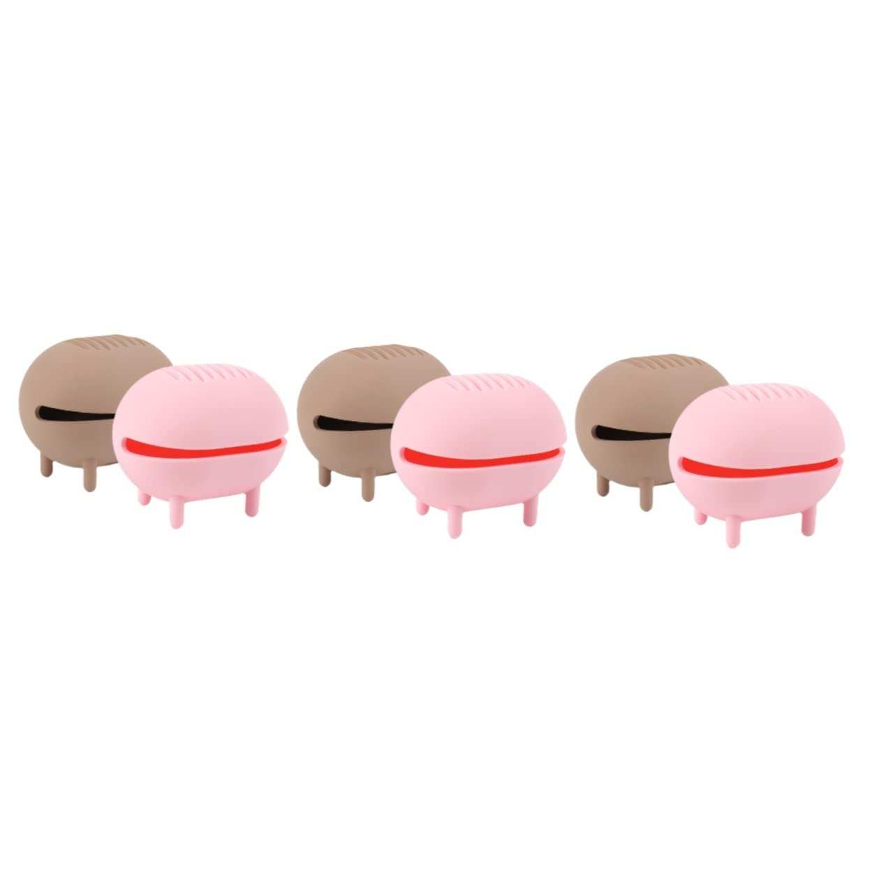 Healifty 6-Piece Silicone Makeup Sponge Storage Box - Travel-Friendly Egg-Shaped Beauty Blender Container for Foundation Sponges & Powder Puffs | Perfect for Makeup Organization, Travel, and Daily Beauty Routine