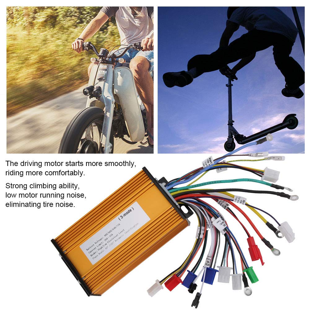 Brushless E-Bike Motor Controller - 12 Tube 3-Mode for Electric Scooters & Bikes