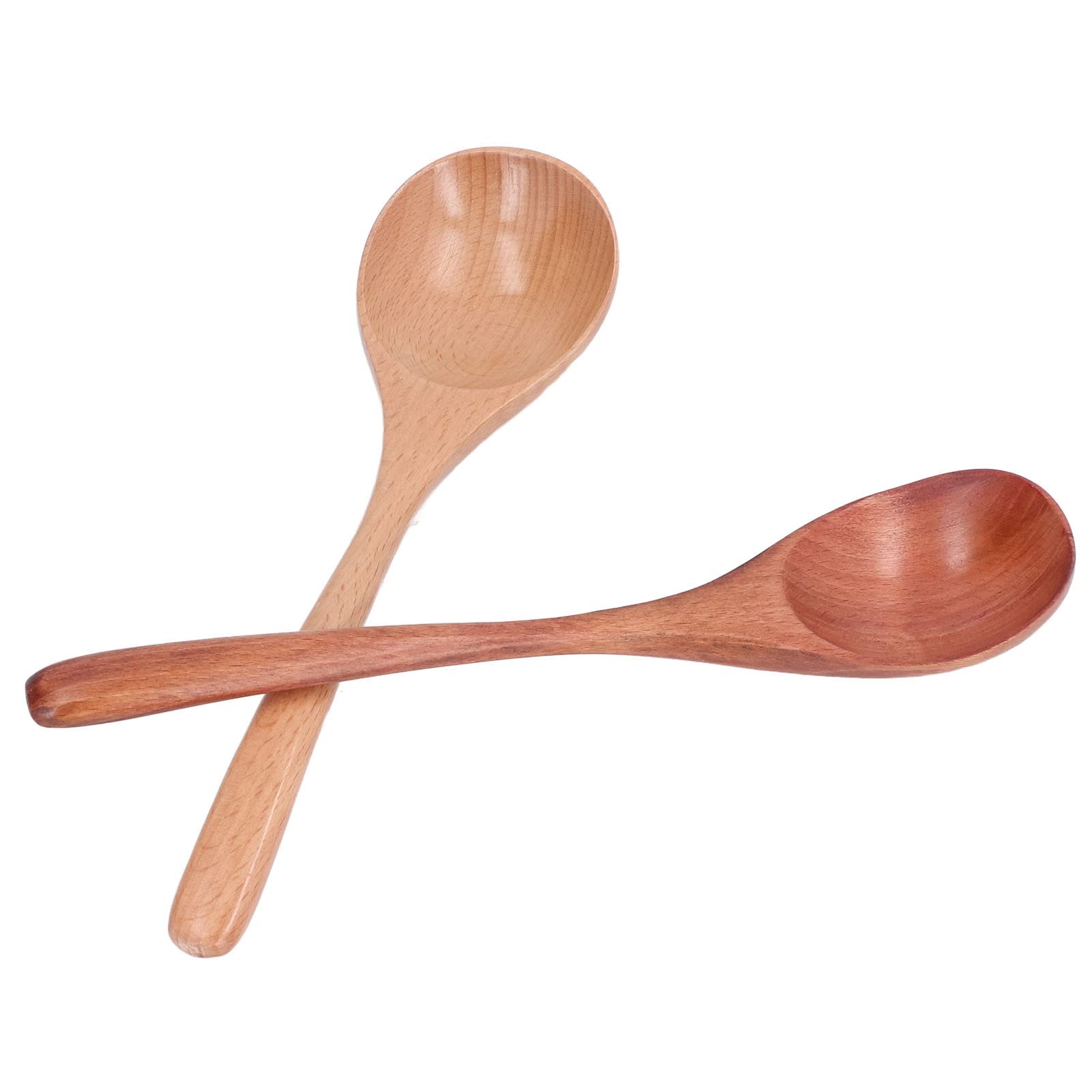 Premium Wooden Spoons Set of 2 - Smooth Scratch-Resistant Cooking Utensils with Ergonomic Handle for Stirring, Serving & Mixing - Ideal for Kitchen, Restaurant, Rice Dishes & Soup Preparation