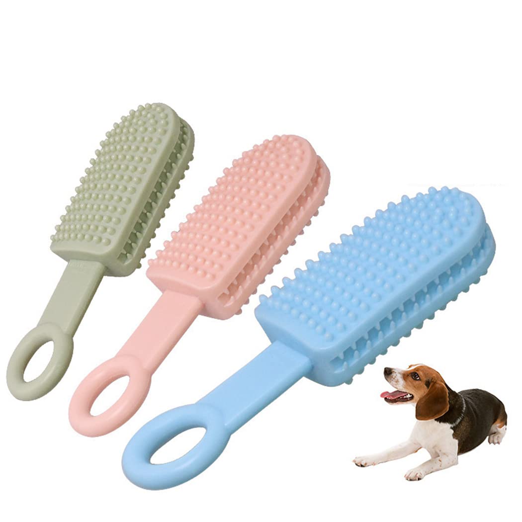 Durable Rubber Dog Toothbrush Toy - Bite-Proof Puppy Teething & Teeth Cleaning Chew Toy for Small & Large Dogs | Perfect for Dental Hygiene & Puppy Teething Relief