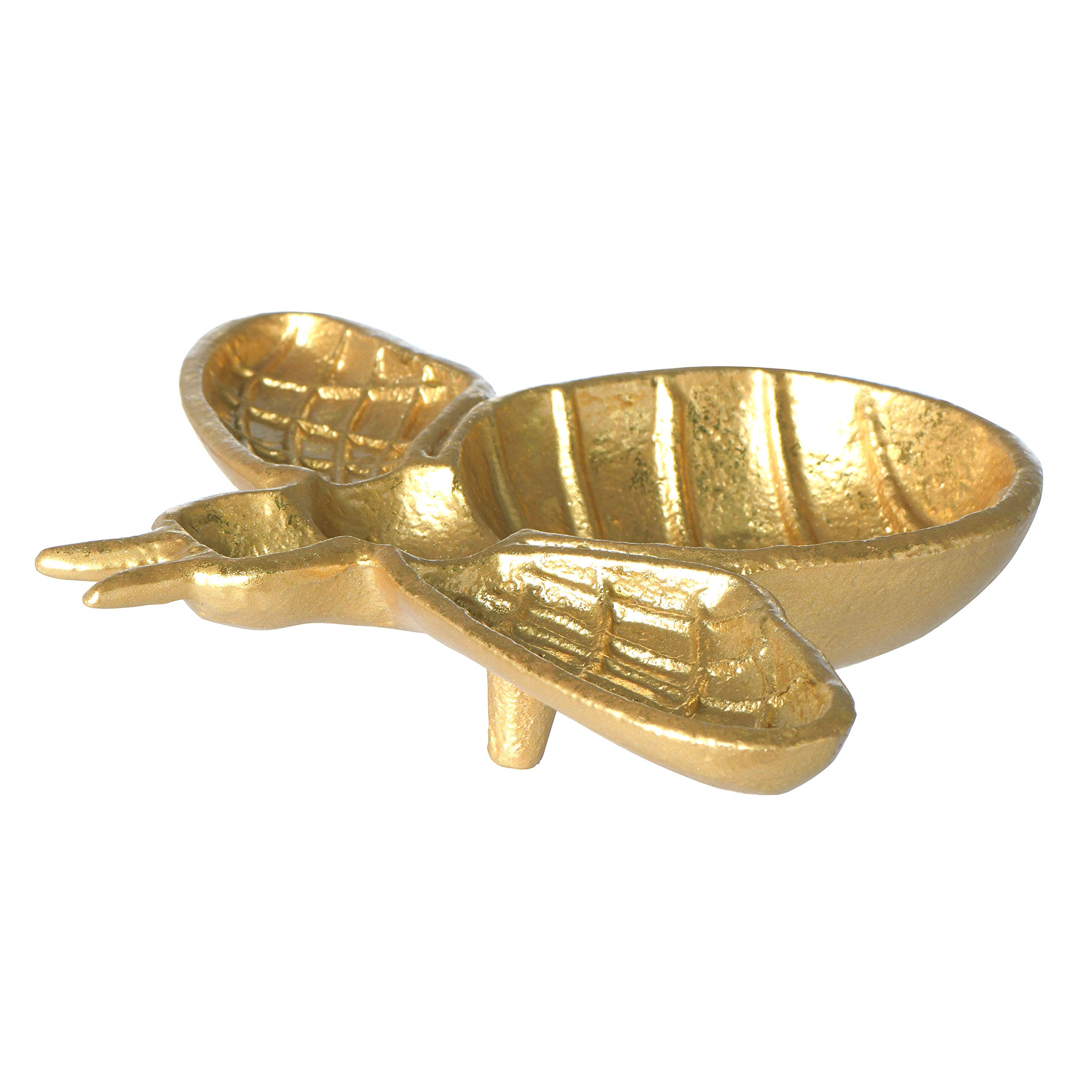 Decorative Cast Iron Gold Bee Shaped Dish - Elegant Serving Tray for Home Decor, Wedding Centerpiece & Gift Idea