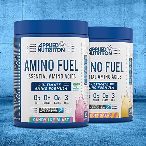 Applied Nutrition Amino Fuel EAA Essential Amino Acids Powder - 390g (30 Servings) Candy Ice Blast Flavor for Muscle Fuel & Recovery | Pre-Workout & Post-Workout Supplement for Athletes & Fitness Enthusiasts