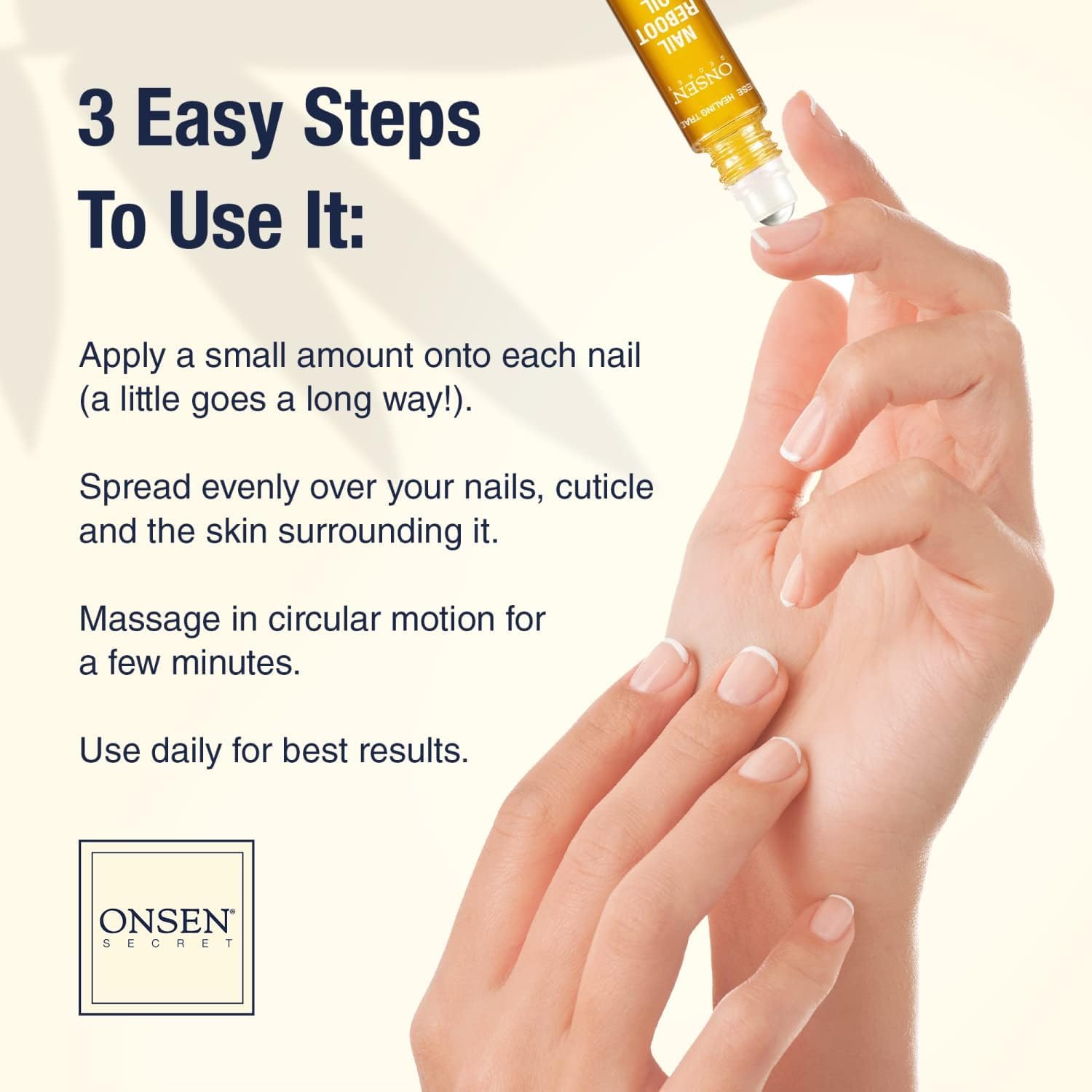 Onsen Secret Nail Reboot Duo - Natural Nail Treatment & Cuticle Repair Cream for Damaged Nails - 15ml Cuticle Conditioner & 10ml Nail Reboot Oil - Visible Results for Stronger, Healthier Nails - Perfect for At-Home Manicures & Nail Care Routines