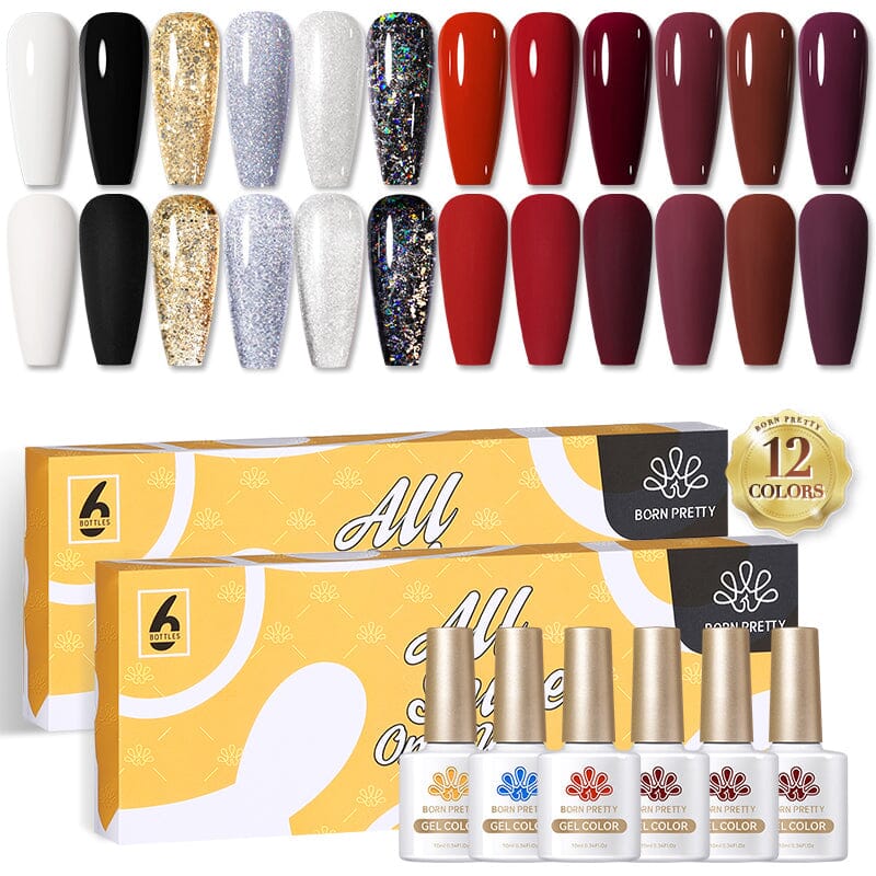 12 Colors Classic Gel Nail Polish Set - 10ml Long Lasting Soak Off UV LED Gel Polish Kit for Manicure & Pedicure - Perfect for Home Salon, Nail Art, DIY & Professional Use