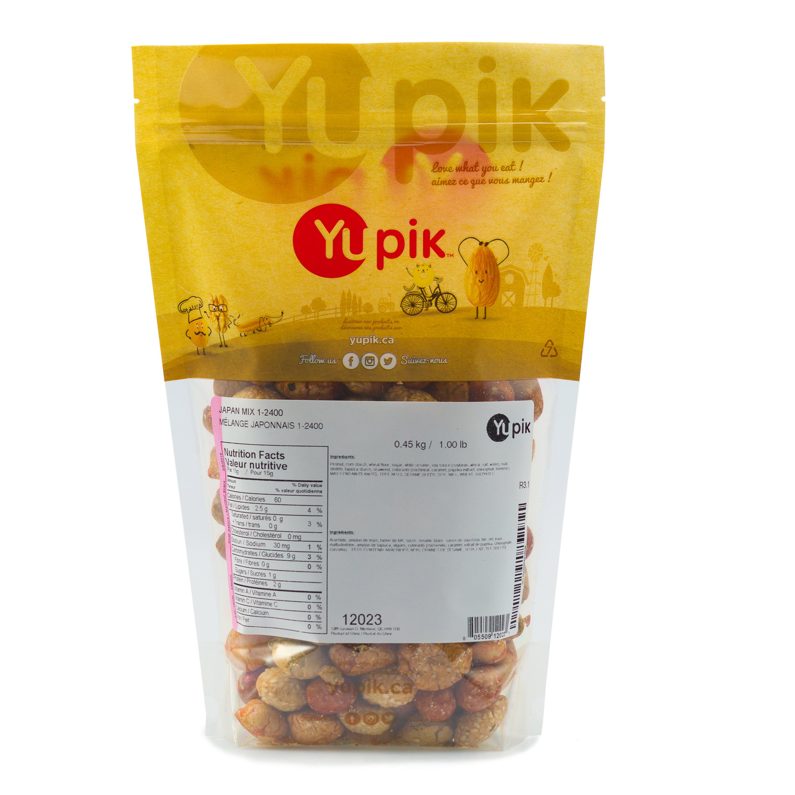 Yupik Japan Mix 450g - Non-GMO, Cholesterol Free Snack Mix with Crackers & Coated Peanuts | Perfect for Healthy Snacking, Salad Topping & On-the-Go Nutrition