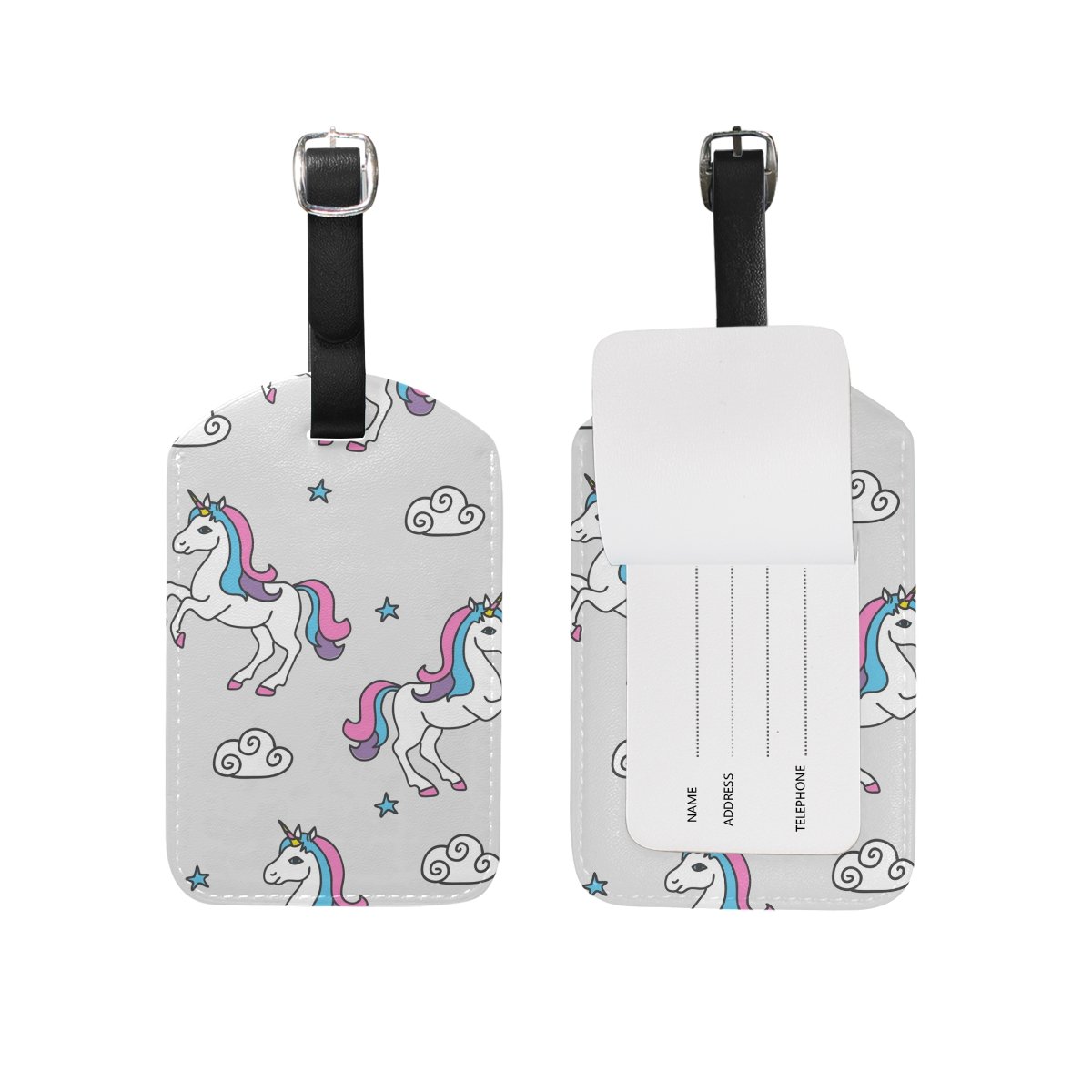 JSTEL Unicorn Star Luggage Tags - Travel ID Cover for Suitcases