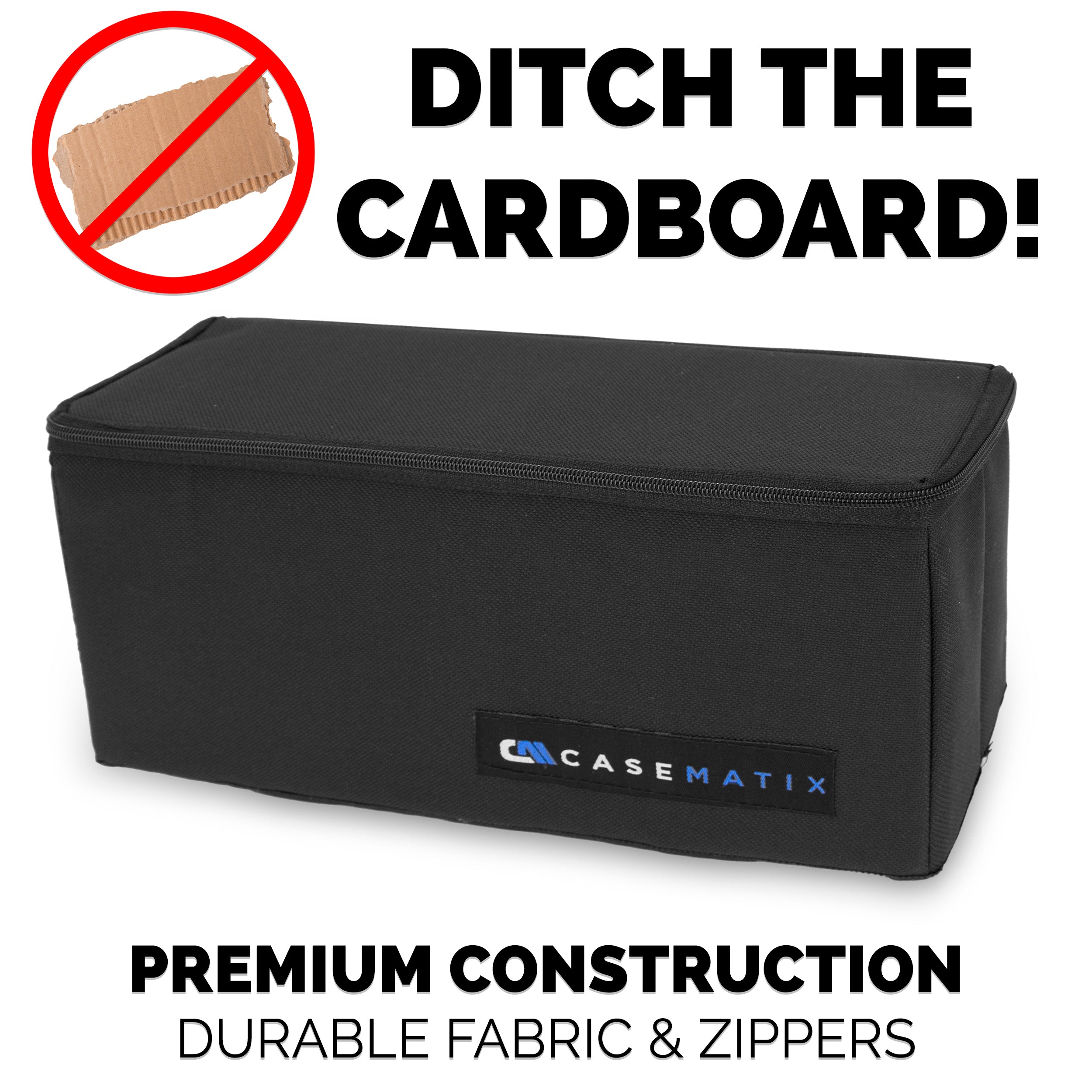 CASEMATIX Light Duty Graded Card Case - Holds 30 BGS PSA Graded Sports Trading Cards, Collapsible Slab Storage Box with 3 Dividers - Perfect for Collectors, Card Shows & Home Display