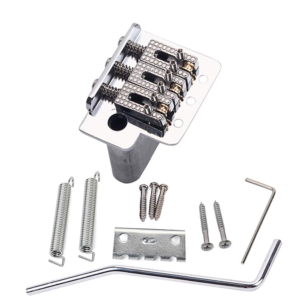 Alnicov 3-String Electric Guitar Tremolo Bridge - Chrome Replacement Part for Guitar Repair & Maintenance | Perfect for Rock, Blues & Metal Performances
