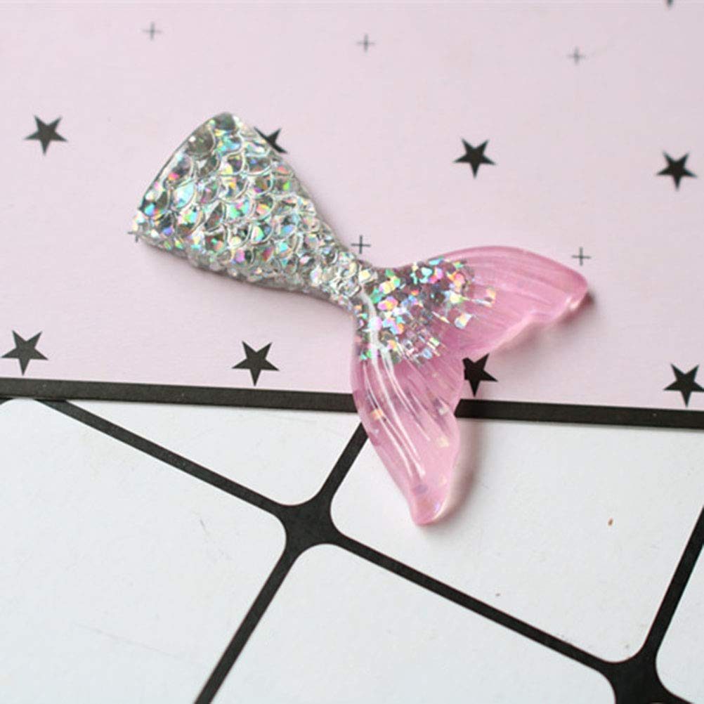 Healifty 60pcs Resin Charms Flatback Decorations - DIY Mermaid Clay Accessories for Jewelry Making, Scrapbooking, Phone Case & Nail Art Designs
