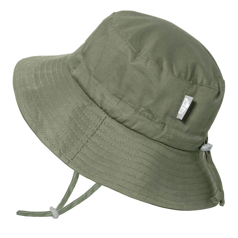 Jan & Jul Army Green Cotton Bucket Hat for Kids - Sun Protection Outdoor Summer Hat for Boys & Girls - Perfect for Beach, Park, and Playground Adventures