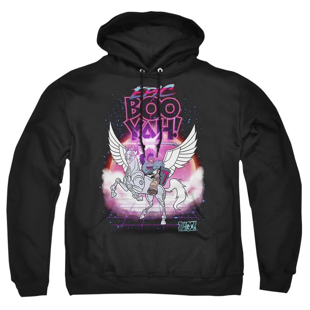 Popfunk Classic Teen Titans Go! Adult Pullover Hoodie Sweatshirt with Stickers - Cartoon Character Apparel for Fans, Cosplay & Casual Wear