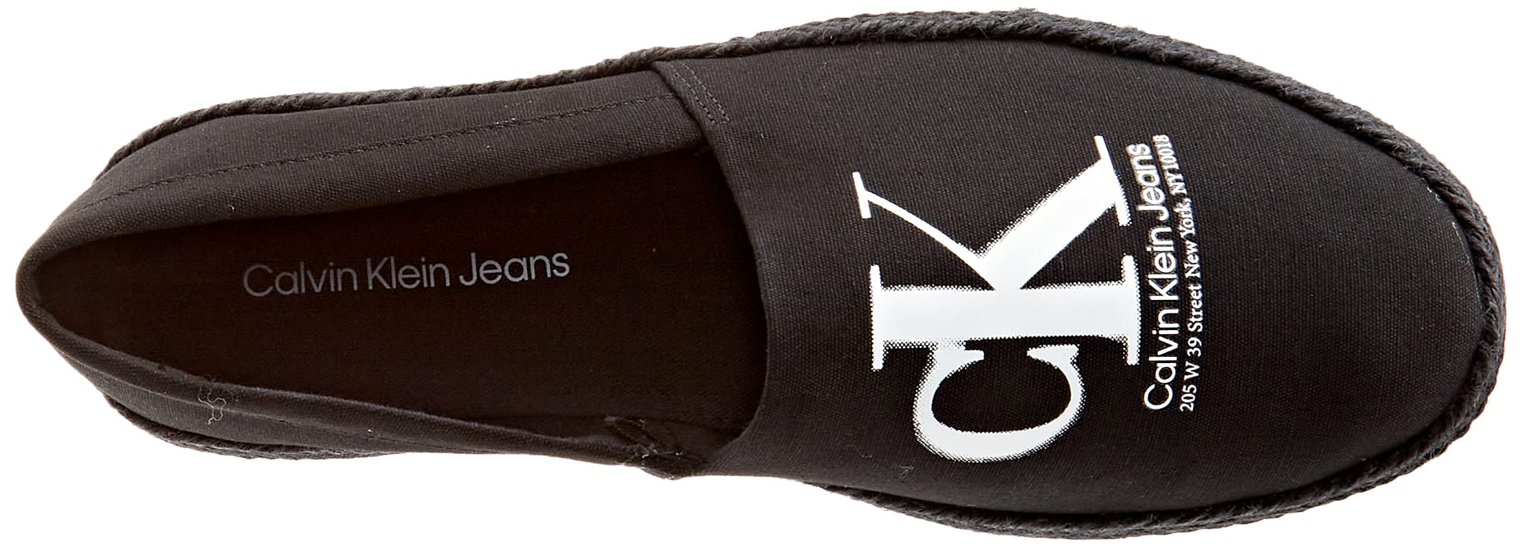 Calvin Klein Jeans Men's ESS Monogram Triple Black Espadrilles Sneakers Size 6.5 UK (39 EU) - Casual Summer Shoes for Streetwear & Outfits