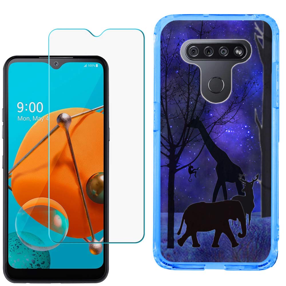 LG K51 Case with Tempered Glass - Slim TPU Protective Cover for Daily Use