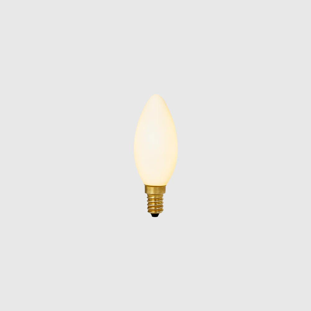 E12 LED Candle Bulb, Matte White, 40W Equivalent, Warm White 2700K, Dimmable, for Chandeliers, Ceiling Fans, Night Lights, and Home Decor - Perfect for Living Room, Bedroom, and Dining Room Lighting