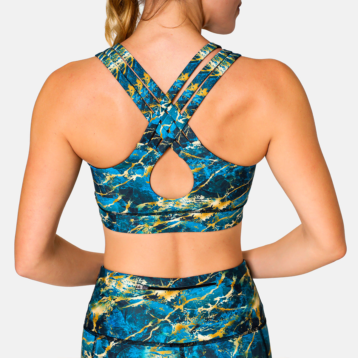 Gilded Marble Cross Back Bra - Elegant Lace Bralette for Women | Perfect for Yoga, Date Night & Special Occasions