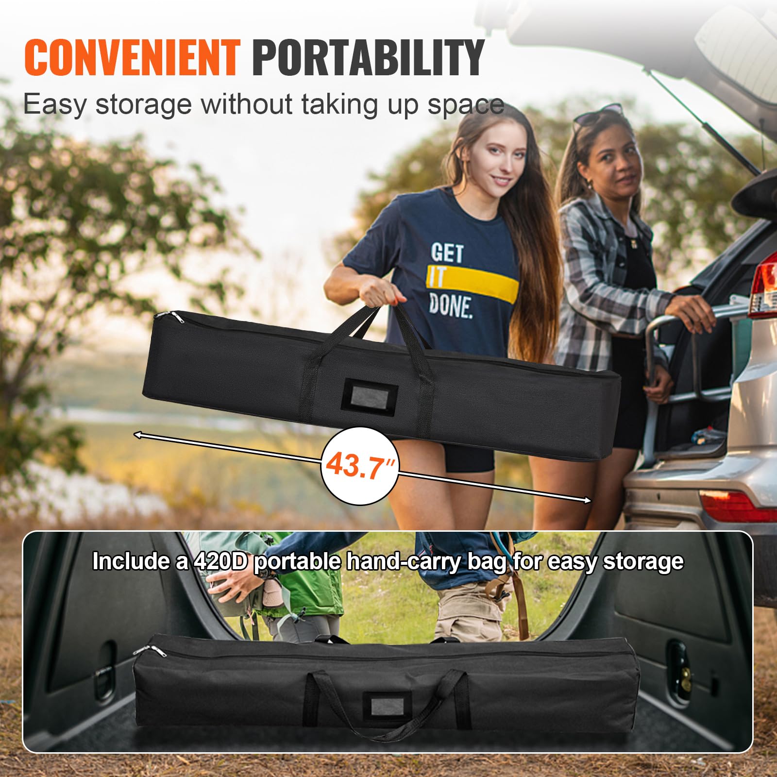 VEVOR 180-Inch Portable Projector Screen with Stand - 16:9 HD 4K Wide Angle Outdoor Movie Screen, Easy Assembly & Storage Bag - Perfect for Backyard Movie Nights, Home Theater, and Outdoor Events