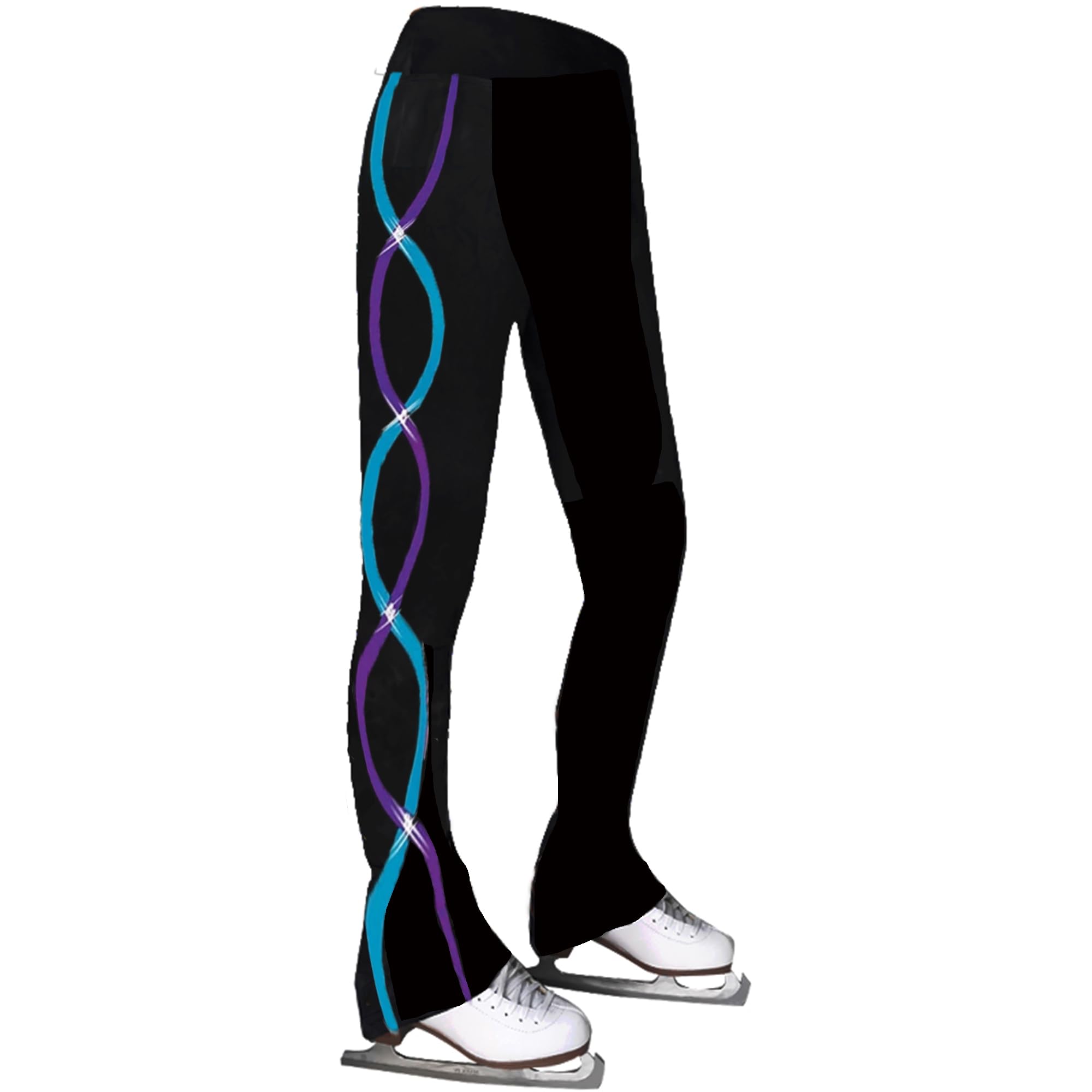 Girls' Figure Skating Pants - Black Stretch Training Leggings for Ice Skating Practice | Perfect for Ice Rink, Competitions & Winter Sports