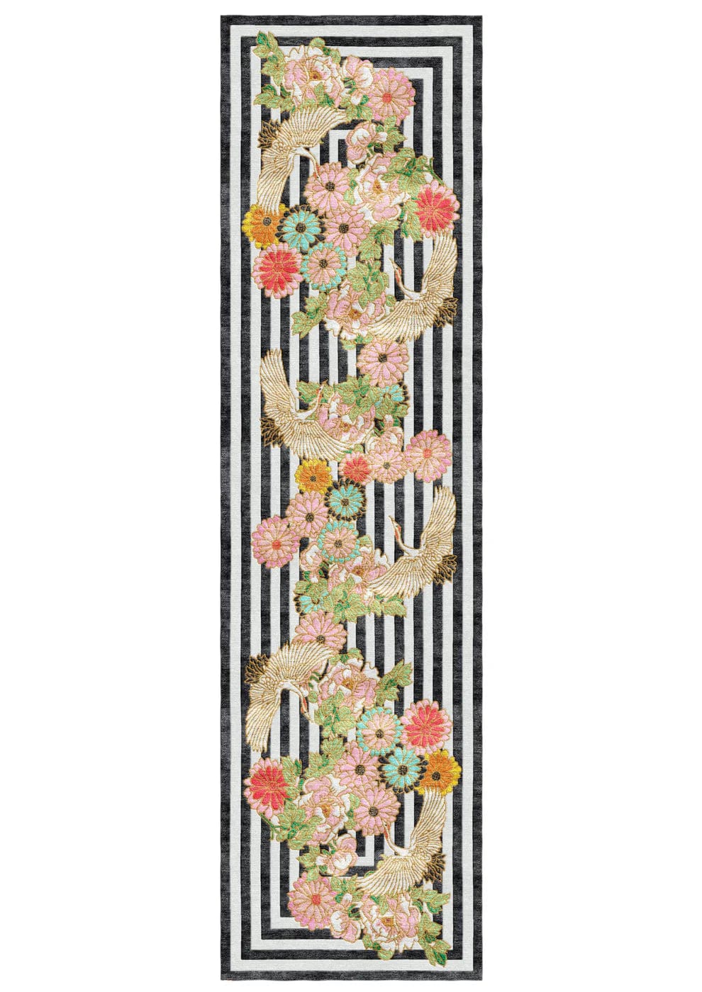 Kimono Noir 274x76cm Hand Tufted Runner Rug - Luxury Wool Carpet for Hallway, Bedroom & Living Room Decor | Non-Slip Floor Mat for Home & Office